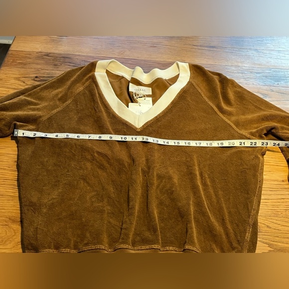 The Great Bronze Micro Terry Knit V-Neck Sweater NWT Size 1 (U.S. Size Small) - Picture 5 of 11